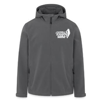 Fière rugby maman joueur de football - Veste softshell homme en polyester recyclé Stanley/Stella - charbon - Devant - AI Model Male 185 light (185cm)