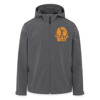 This is the Way Basketball America USA - Men’s Recycled Softshell Jacket by Stanley/Stella - black - Front - AI Model Male 185 light (185cm)