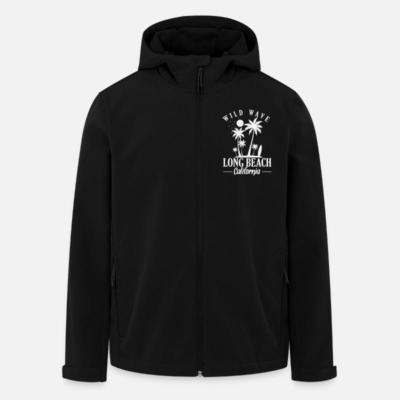 Wild Wave long Beach Californie surf - Veste softshell homme en polyester recyclé Stanley/Stella - noir
