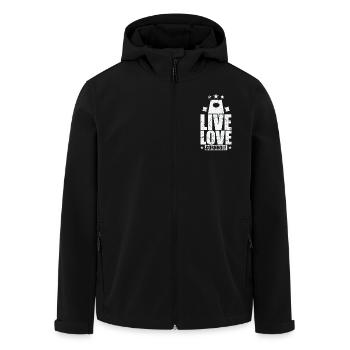 Live Love Cornhole Game Loisirs Hobby - Veste softshell homme en polyester recyclé Stanley/Stella - noir - Devant - AI Model Male 185 light (185cm)