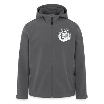 Burning Bone Skull Gothic Styl - Men’s Recycled Softshell Jacket by Stanley/Stella - anthracite - Front - AI Model Male 185 light (185cm)