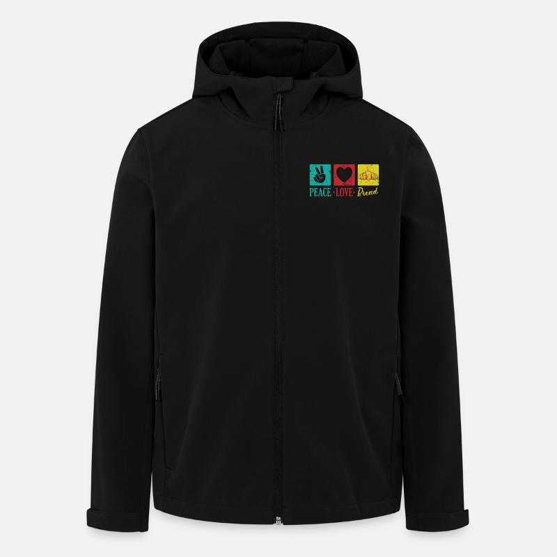 Peace Love Bread Baker - Men’s Recycled Softshell Jacket by Stanley/Stella - black