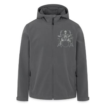 Squelette de crâne de batteur sur la batterie - Veste softshell homme en polyester recyclé Stanley/Stella - noir - Devant - AI Model Male 185 light (185cm)