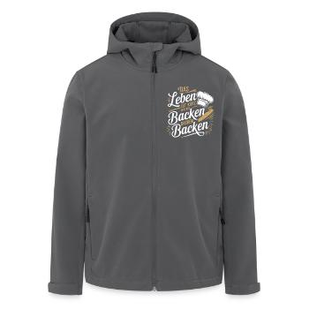 Das Leben ist kurz - nutze es zum Backen - Recycelte Männer Softshell-Jacke von Stanley/Stella - Schwarz - Vorne - AI Model Male 185 light (185cm)