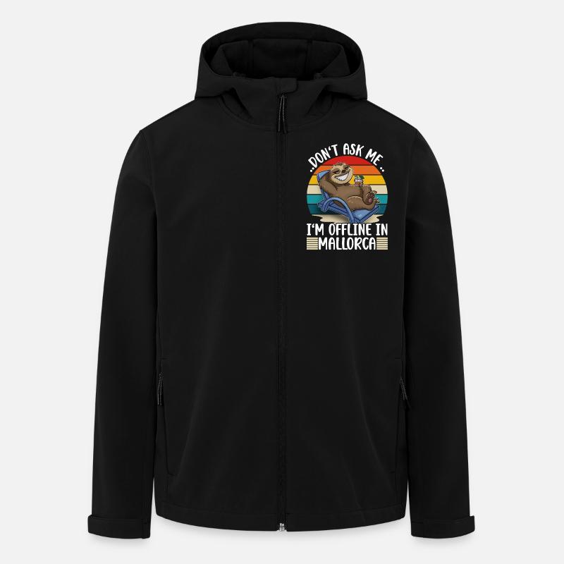 Vacances Majorque - Veste softshell homme en polyester recyclé Stanley/Stella - noir