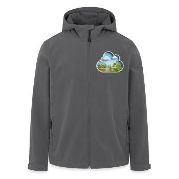 Blume auf Blumenwiese im Garten mit Sonnenblume - Recycelte Männer Softshell-Jacke von Stanley/Stella - Anthrazit - Vorne - AI Model Male 185 light (185cm)