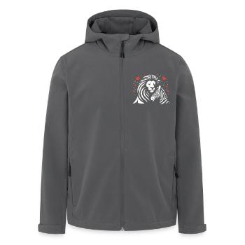 Leo and Zebra Love and Friendship - Men’s Recycled Softshell Jacket by Stanley/Stella - black - Front - AI Model Male 185 light (185cm)