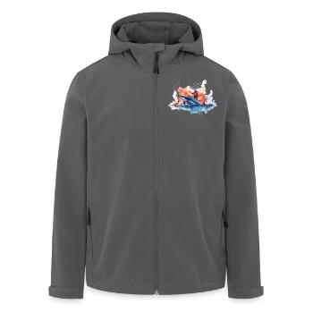 Watercolor Whale - Men’s Recycled Softshell Jacket by Stanley/Stella - black - Front - AI Model Male 185 light (185cm)