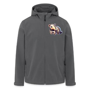 Anteater - Men’s Recycled Softshell Jacket by Stanley/Stella - black - Front - AI Model Male 185 light (185cm)