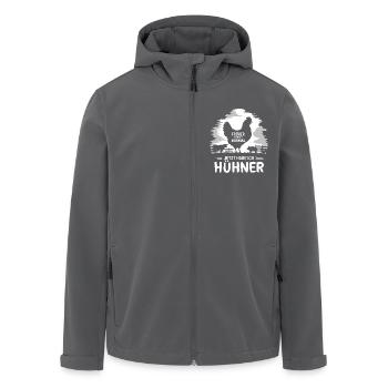 Früher war ich normal jetzt habe ich Hühner - Recycelte Männer Softshell-Jacke von Stanley/Stella - Schwarz - Vorne - AI Model Male 185 light (185cm)