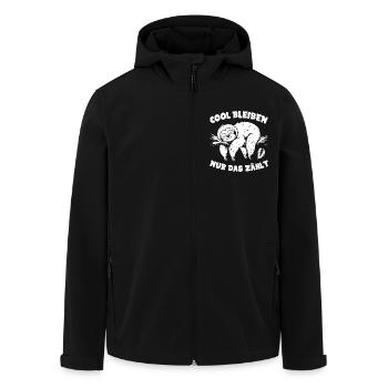 Lustiges Faultier cool bleiben - Recycelte Männer Softshell-Jacke von Stanley/Stella - Schwarz - Vorne - AI Model Male 185 light (185cm)