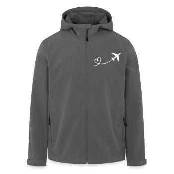 Airplane flyer with heart in white - Men’s Recycled Softshell Jacket by Stanley/Stella - anthracite - Front - AI Model Male 185 light (185cm)