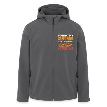 Speedboat Racing Humor für Bootsbegeisterte - Recycelte Männer Softshell-Jacke von Stanley/Stella - Schwarz - Vorne - AI Model Male 185 light (185cm)