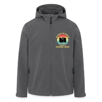 GIS Analyst Carte Pin Sunset Rétro Camping Randonnée - Veste softshell homme en polyester recyclé Stanley/Stella - noir - Devant - AI Model Male 185 light (185cm)
