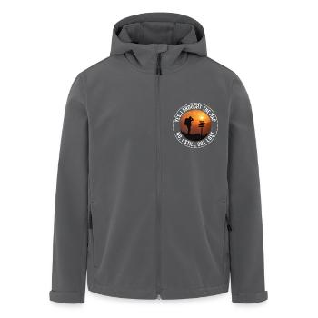 Cartographie en plein air Randonneur Panneau indicateur Coucher de soleil Aventure - Veste softshell homme en polyester recyclé Stanley/Stella - noir - Devant - AI Model Male 185 light (185cm)