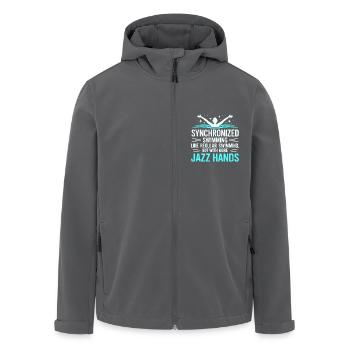 Synchronschwimmen Jazz Hände Schwimmer Humor - Recycelte Männer Softshell-Jacke von Stanley/Stella - Schwarz - Vorne - AI Model Male 185 light (185cm)