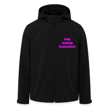 jung mackrig feministisch - Recycelte Männer Softshell-Jacke von Stanley/Stella - Schwarz - Vorne - AI Model Male 185 light (185cm)