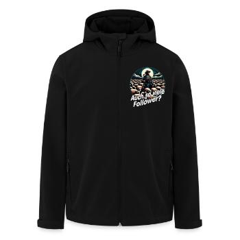 Motif de berger drôle avec berger de troupeau et dicton - Veste softshell homme en polyester recyclé Stanley/Stella - noir - Devant - AI Model Male 185 light (185cm)