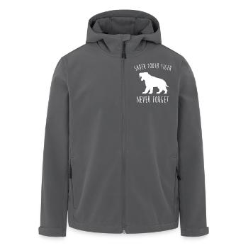 Sabre-toothed tiger - Men’s Recycled Softshell Jacket by Stanley/Stella - black - Front - AI Model Male 185 light (185cm)
