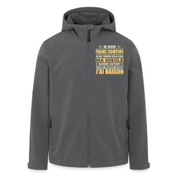 Franc comtois Ich halte meinen Mund nicht zu frank comté - Recycelte Männer Softshell-Jacke von Stanley/Stella - Anthrazit - Vorne - AI Model Male 185 light (185cm)