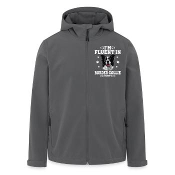 Parler Border Collie Humour Chien Border Collie - Veste softshell homme en polyester recyclé Stanley/Stella - noir - Devant - AI Model Male 185 light (185cm)
