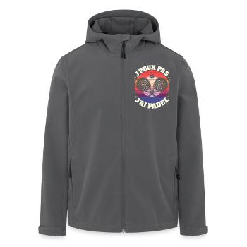 J'Peux Pas J'Ai Padel Padeliste - Veste softshell homme en polyester recyclé Stanley/Stella - noir - Devant - AI Model Male 185 light (185cm)
