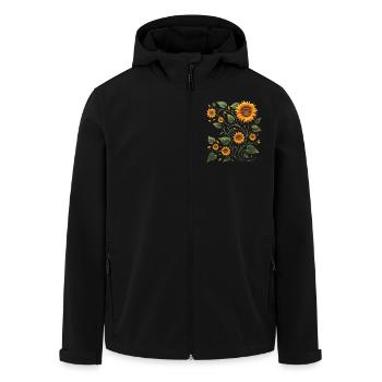 Sunflower Vine Sunflower Sunflower Bouquet - Men’s Recycled Softshell Jacket by Stanley/Stella - black - Front - AI Model Male 185 light (185cm)