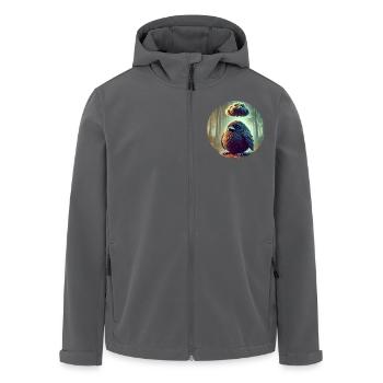 Sad Crow in the Rain - Men’s Recycled Softshell Jacket by Stanley/Stella - black - Front - AI Model Male 185 light (185cm)