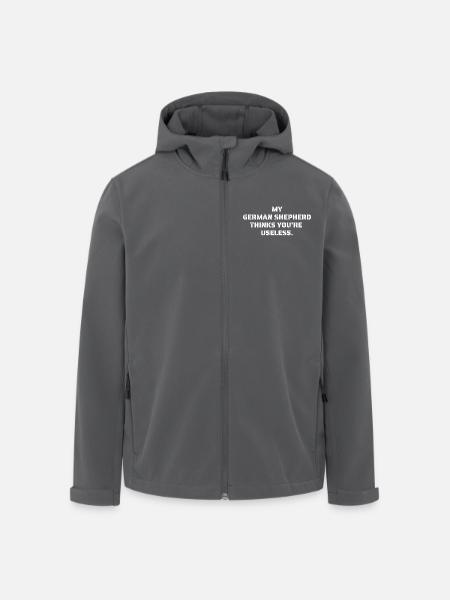My shepherd dog thinks you're useless - Men’s Recycled Softshell Jacket by Stanley/Stella - black