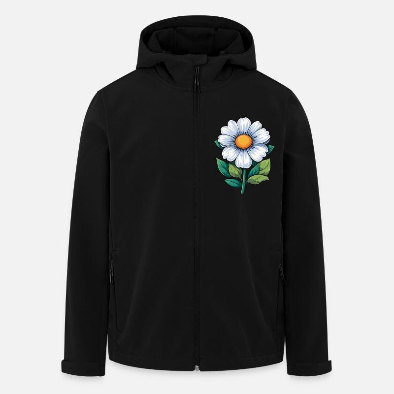 Small White Flower - Men’s Recycled Softshell Jacket by Stanley/Stella - black