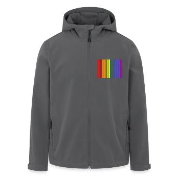 Code-barres arc-en-ciel - Veste softshell homme en polyester recyclé Stanley/Stella - noir - Devant - AI Model Male 185 light (185cm)