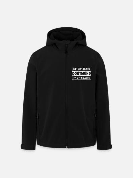 Dortmund Koordinaten - Recycelte Männer Softshell-Jacke von Stanley/Stella - Schwarz