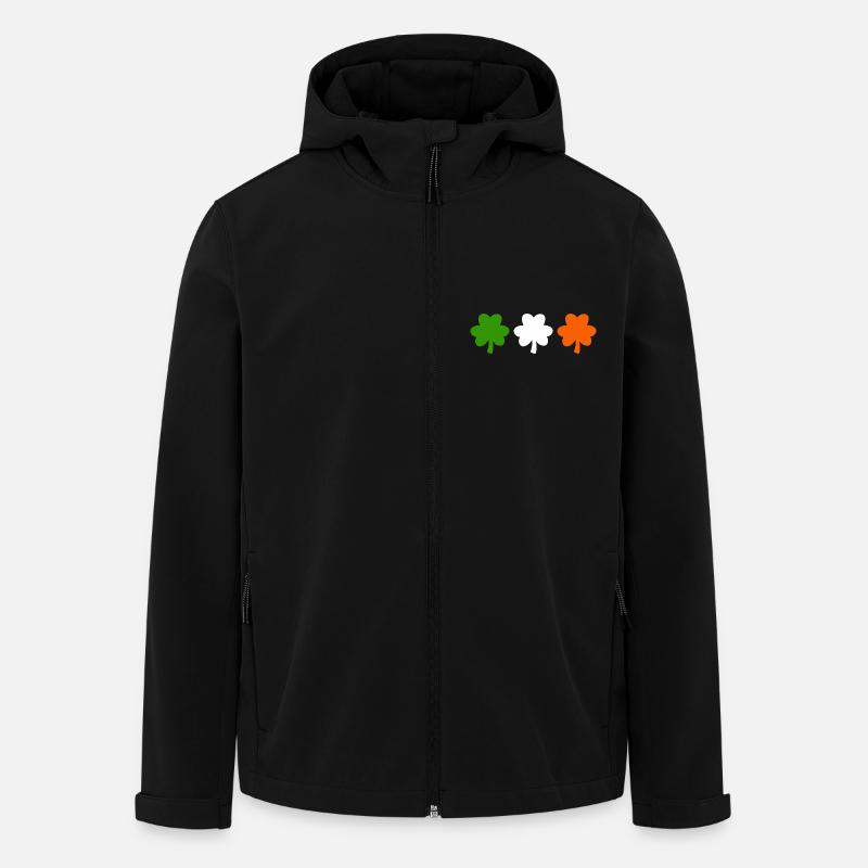Drapeau de l’Irlande Trèfle - Veste softshell homme en polyester recyclé Stanley/Stella - noir