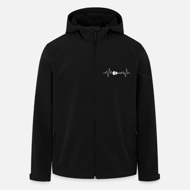 Gitarren Herzschlag - Recycelte Männer Softshell-Jacke von Stanley/Stella - Schwarz