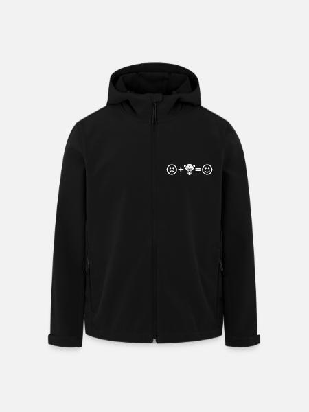 Motorrad Smiley Motorradfahrer - Recycelte Männer Softshell-Jacke von Stanley/Stella - Schwarz