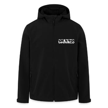 Cannes Palm Trees France Cannes - Men’s Recycled Softshell Jacket by Stanley/Stella - black - Front - AI Model Male 185 light (185cm)