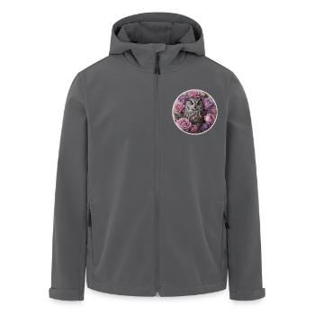 Eulen- und Pastellrosa - Recycelte Männer Softshell-Jacke von Stanley/Stella - Schwarz - Vorne - AI Model Male 185 light (185cm)