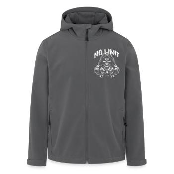 Crâne de musculation No Limit Workout avec haltère - Veste softshell homme en polyester recyclé Stanley/Stella - noir - Devant - AI Model Male 185 light (185cm)