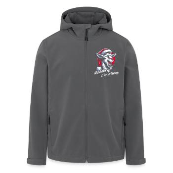 Drôle de chèvre de Noël avec chapeau de Père Noël - Veste softshell homme en polyester recyclé Stanley/Stella - noir - Devant - AI Model Male 185 light (185cm)