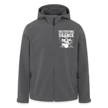 Schlagzeug Schlagzeuger Destroy Silence Rockband - Recycelte Männer Softshell-Jacke von Stanley/Stella - Anthrazit - Vorne - AI Model Male 185 light (185cm)