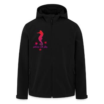 rotes Seepferdchen mit Sternchen pink - Recycelte Männer Softshell-Jacke von Stanley/Stella - Schwarz - Vorne - AI Model Male 185 light (185cm)