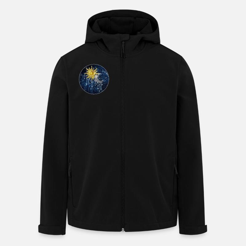 Cosmic Sun and Moon - Men’s Recycled Softshell Jacket by Stanley/Stella - black