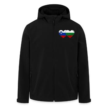 Slowenien Bulgarien Flagge Herz used - Recycelte Männer Softshell-Jacke von Stanley/Stella - Schwarz - Vorne - AI Model Male 185 light (185cm)