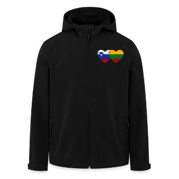 Slowenien Litauen Flagge Herz used - Recycelte Männer Softshell-Jacke von Stanley/Stella - Schwarz - Vorne - AI Model Male 185 light (185cm)