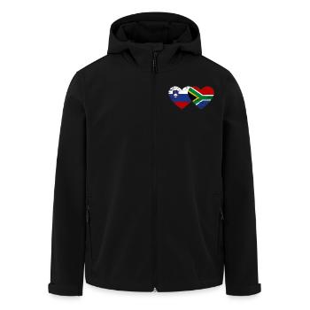 Slovénie Afrique du Sud Drapeau Coeur utilisé - Veste softshell homme en polyester recyclé Stanley/Stella - noir - Devant - AI Model Male 185 light (185cm)