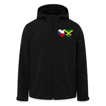 République tchèque Jamaïque Drapeau Coeur utilisé - Veste softshell homme en polyester recyclé Stanley/Stella - noir - Devant - AI Model Male 185 light (185cm)