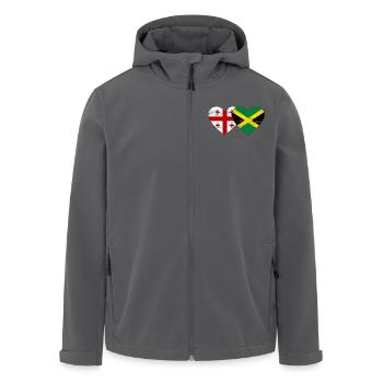Georgien Jamaika Flagge Herz used - Recycelte Männer Softshell-Jacke von Stanley/Stella - Schwarz - Vorne - AI Model Male 185 light (185cm)
