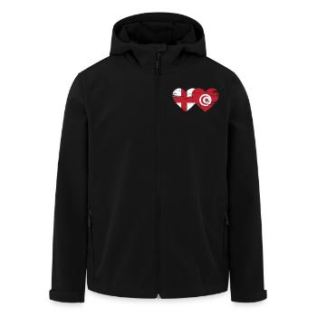 Angleterre Tunisie Drapeau Coeur Utilisé - Veste softshell homme en polyester recyclé Stanley/Stella - noir - Devant - AI Model Male 185 light (185cm)