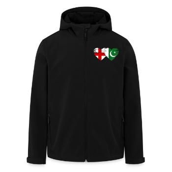 Angleterre Pakistan Drapeau Coeur - Veste softshell homme en polyester recyclé Stanley/Stella - noir - Devant - AI Model Male 185 light (185cm)