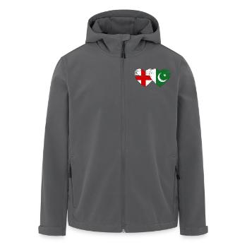 Angleterre Pakistan Drapeau Coeur - Veste softshell homme en polyester recyclé Stanley/Stella - charbon - Devant - AI Model Male 185 light (185cm)